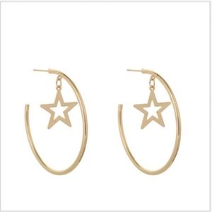 🐶Hoop earrings with dangling star